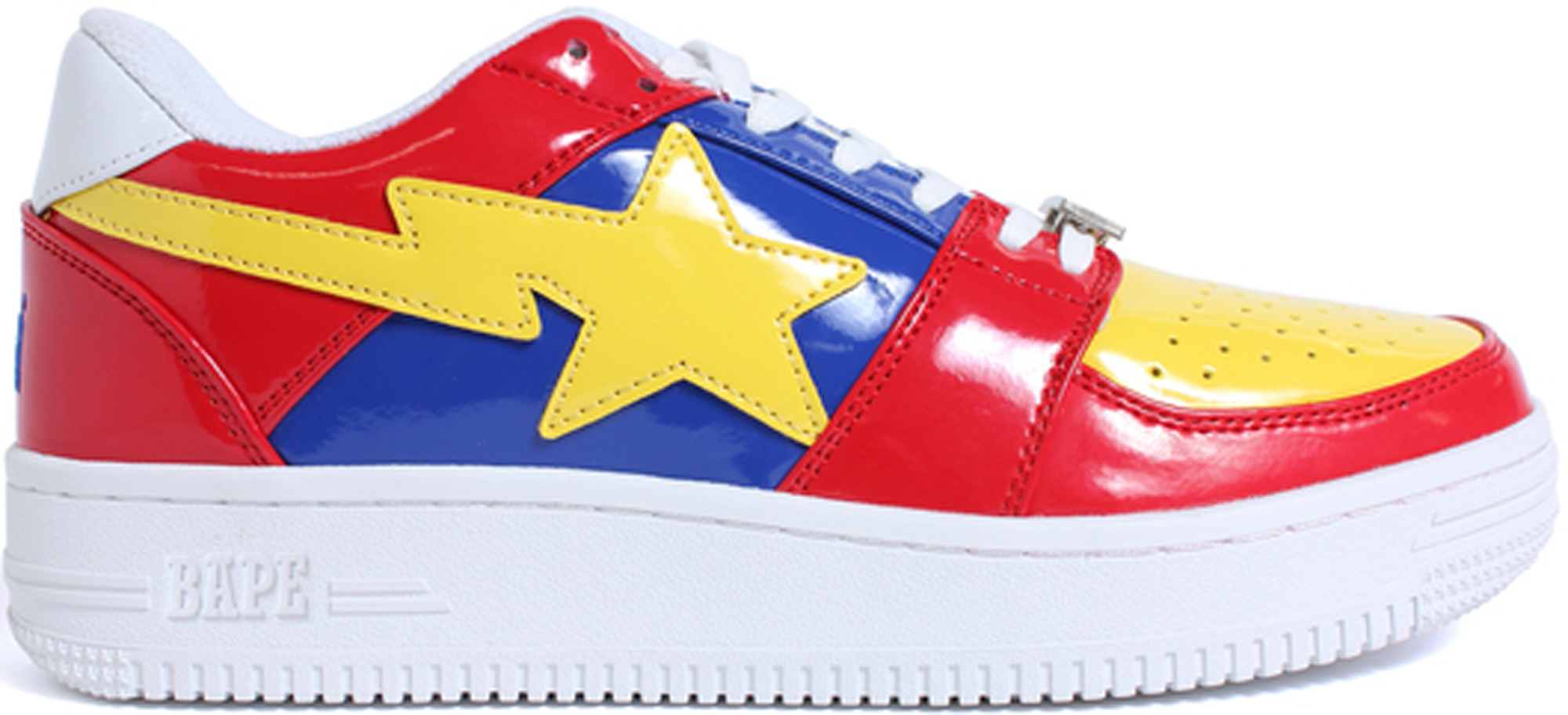 red blue yellow sneakers