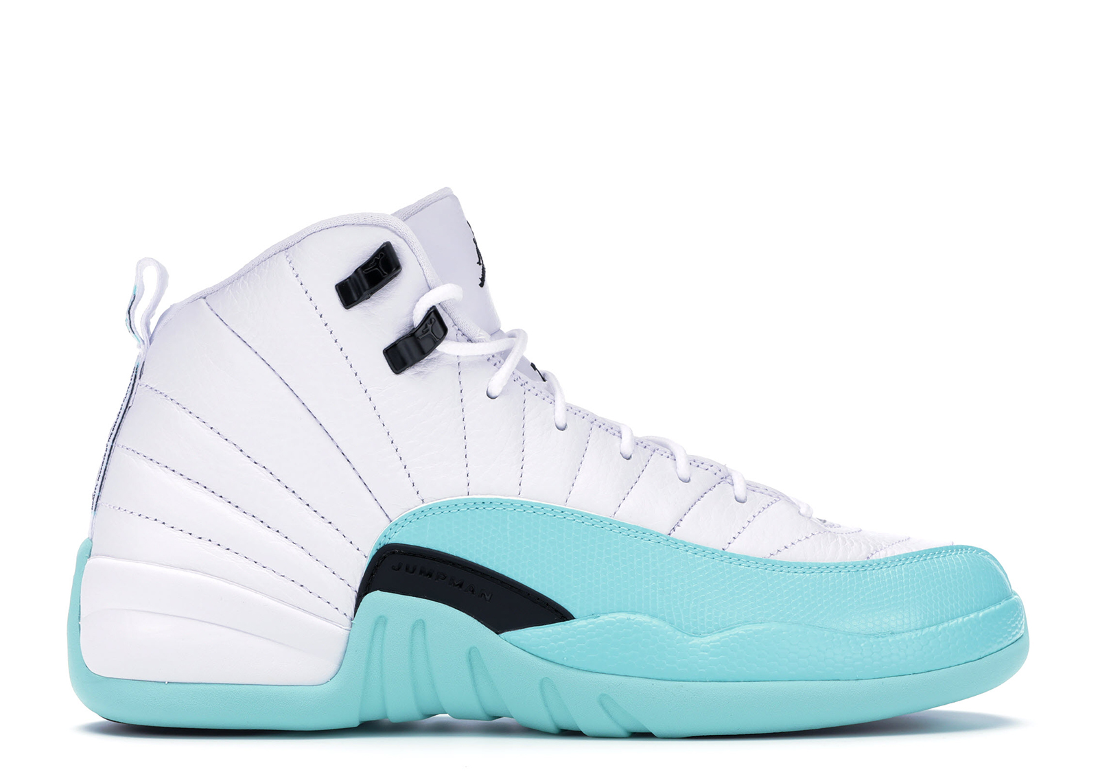 retro 12 teal and white