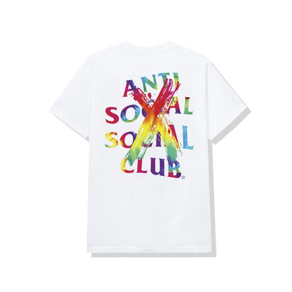 Pre-owned Anti Social Social Club  Cancelled Rainbow Tee White