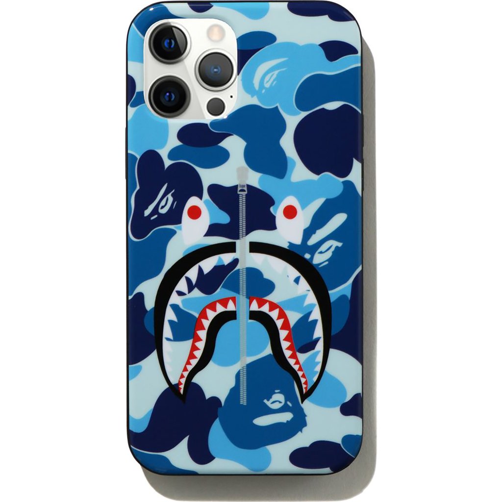 Pre-owned Bape Abc Camo Shark Iphone 12/12 Pro Case Blue