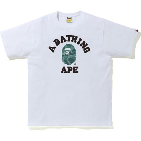 Pre-owned Bape Color Camo College Tee White/green
