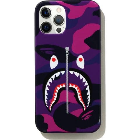 Pre-owned Bape Color Camo Shark Iphone 12/12 Pro Case Purple