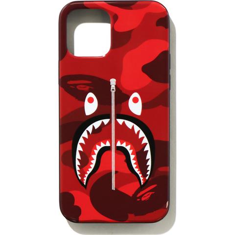 Pre-owned Bape Color Camo Shark Iphone 12/12 Pro Case Red