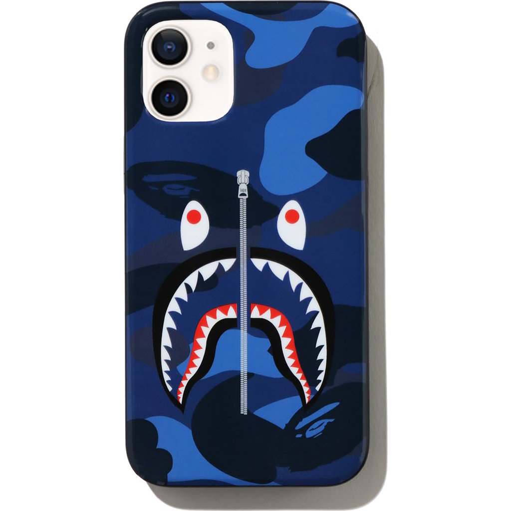 Pre-owned Bape  Color Camo Shark Iphone 12 Mini Case Navy