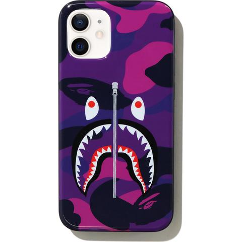 Pre-owned Bape  Color Camo Shark Iphone 12 Mini Case Purple