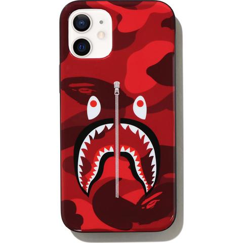Pre-owned Bape  Color Camo Shark Iphone 12 Mini Case Red