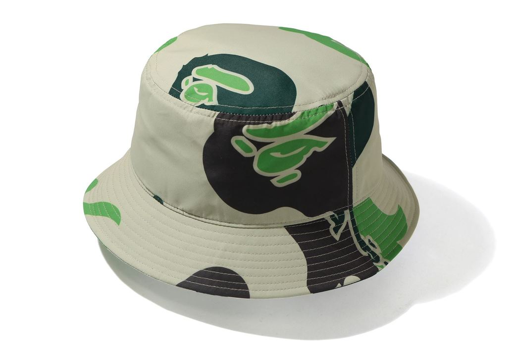 Pre-owned Bape  Def Camo Bucket Hat Beige