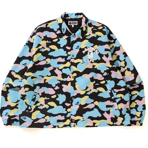 Pre-owned Bape  New Multi Camo Relaxed Coach Jacket Black