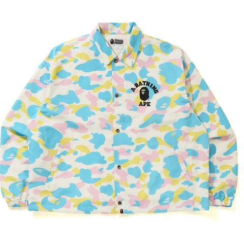 Pre-owned Bape  New Multi Camo Relaxed Coach Jacket White