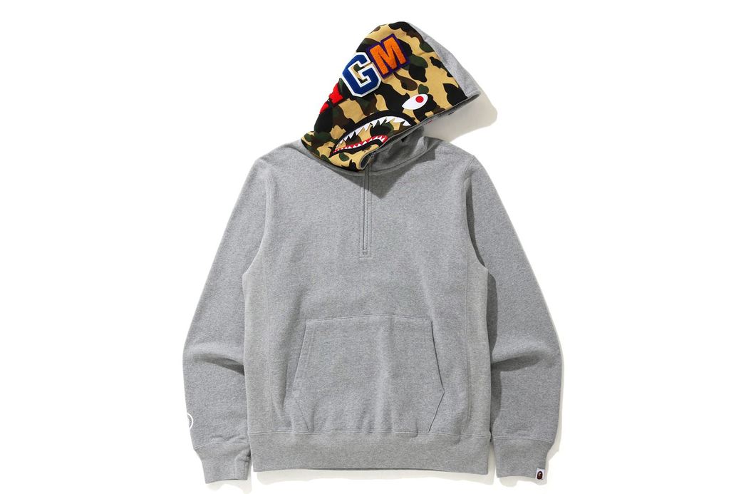 bape half zip pullover hoodie