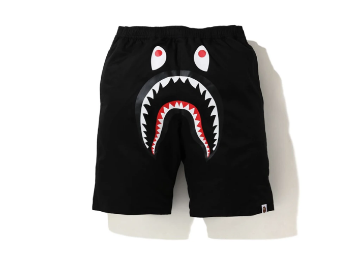 Pre-owned Bape  Space Camo Shark Reversible Shorts Black