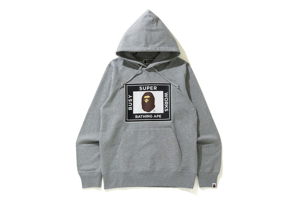 Pre-owned Bape  Super Busy Works Pullover Hoodie Gray