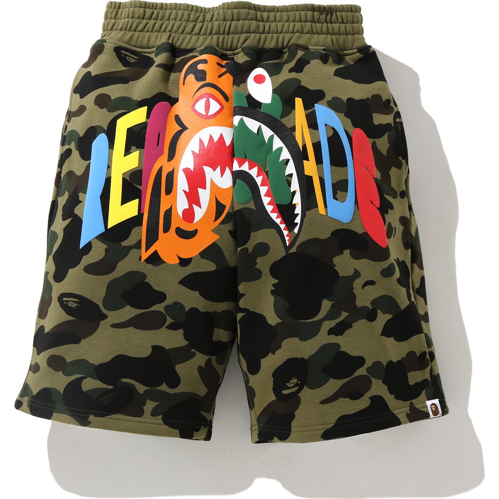 Pre-owned Bape  X Readymade Tiger Shark Wide Sweat Shorts Green