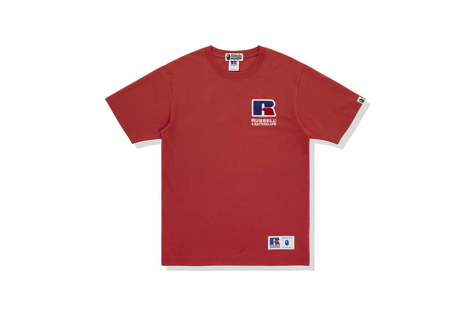 Pre-owned Bape  X Russell College Tee Red