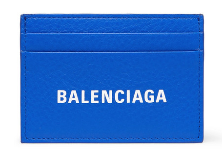 Pre-owned Balenciaga  Everyday Logo Print Card Holder Blue/white