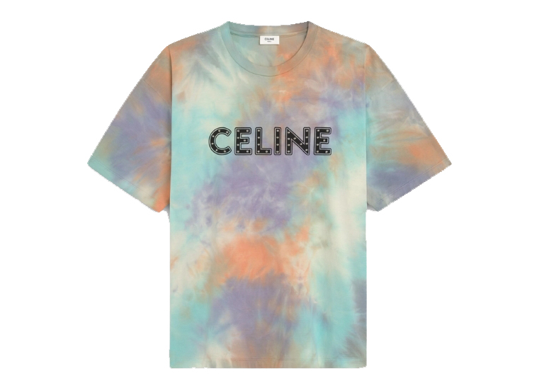 Pre-owned Celine  Loose Cotton T-shirt With Studs Multicolor