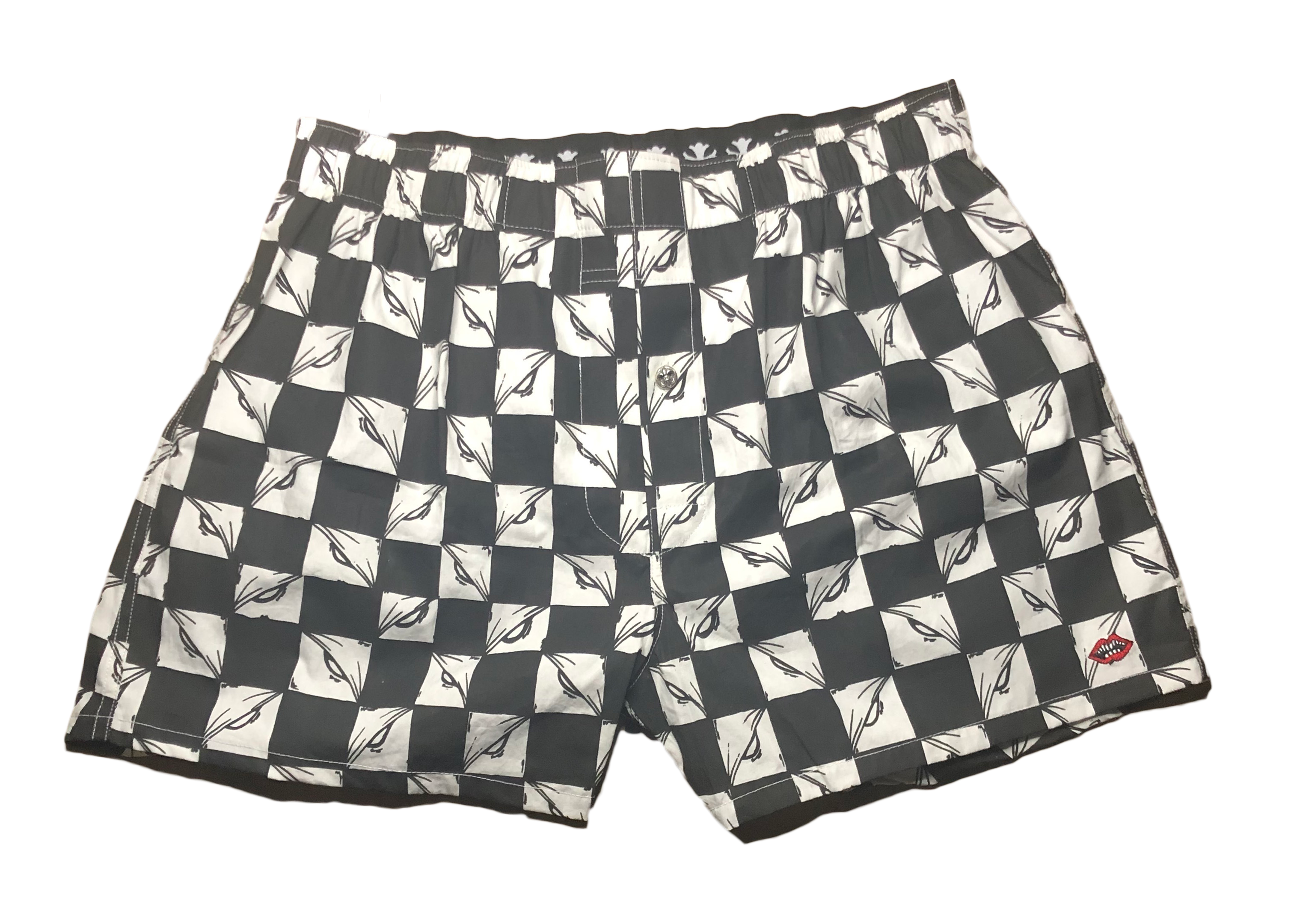 Pre-owned Chrome Hearts Matty Boy Ninety Nine Eyes Boxer Shorts (silver Button) Black/white