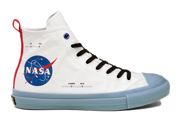 Pre-owned Converse  Chuck Taylor All-star 100 Hi Spacesuit Nasa White Blue In White/blue-red