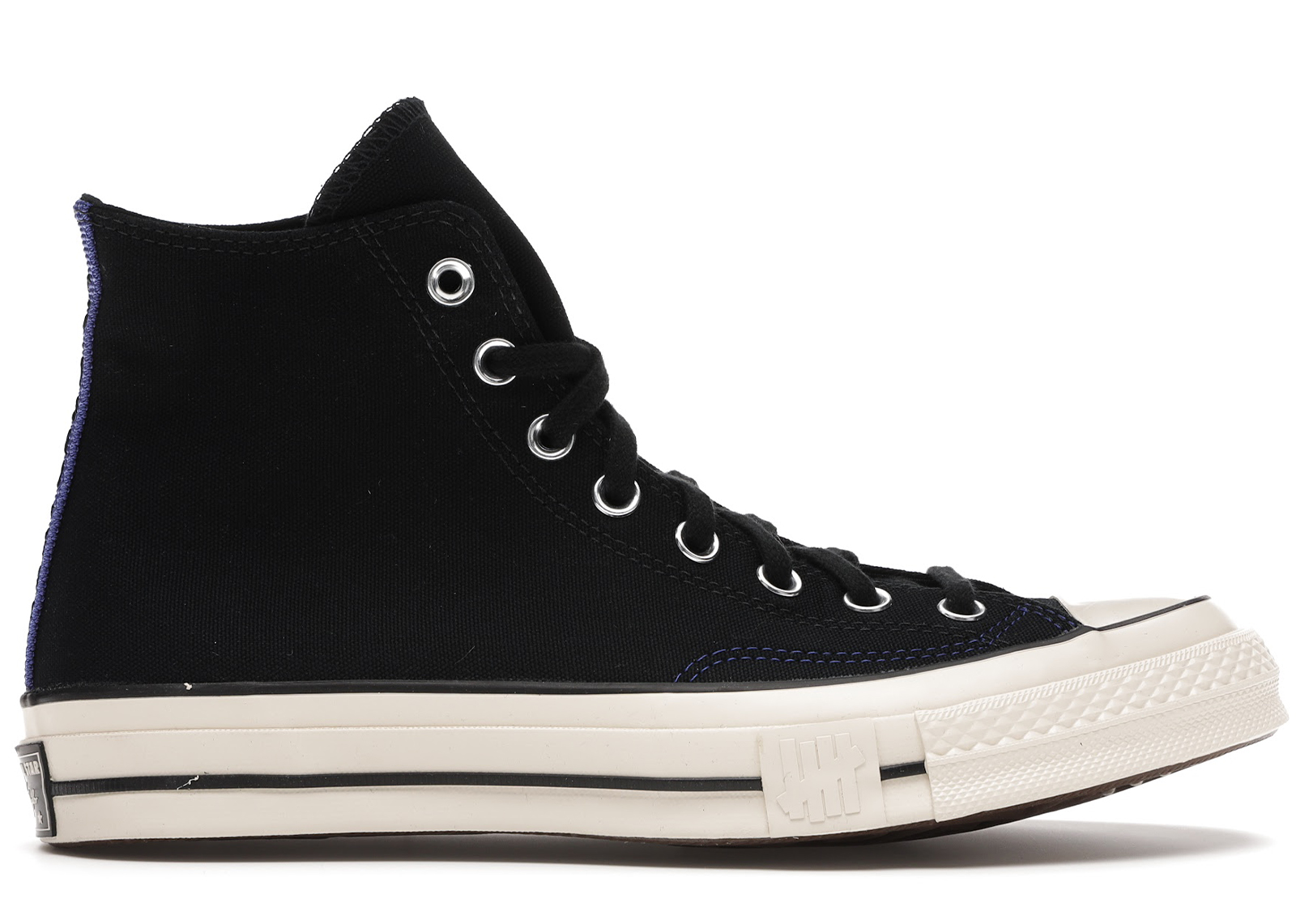 Pre-owned Converse  Chuck Taylor All-star 70s Hi Undefeated Fundamentals Black In Black/egret