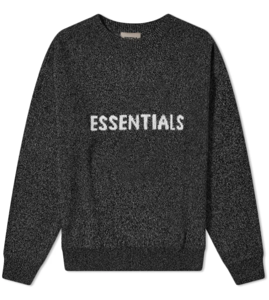 Pre-owned Fear Of God  Essentials Knit Sweater Dark Black Melange