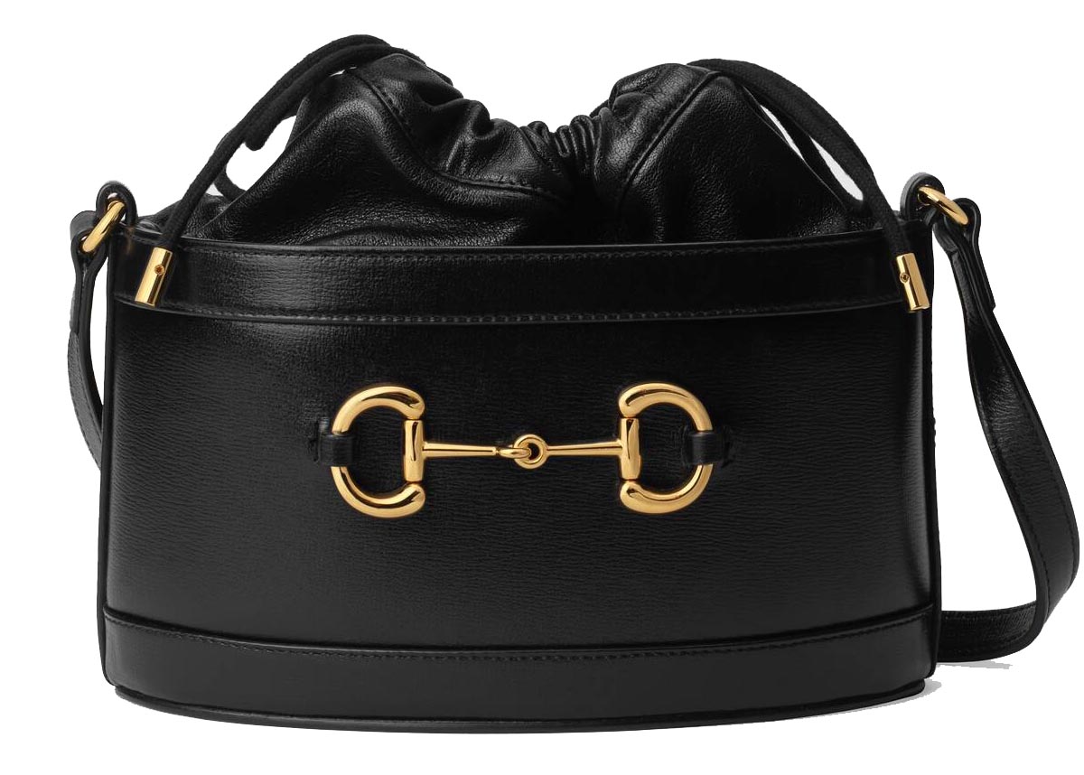 Pre-owned Gucci  1955 Horsebit Bucket Bag Small Black
