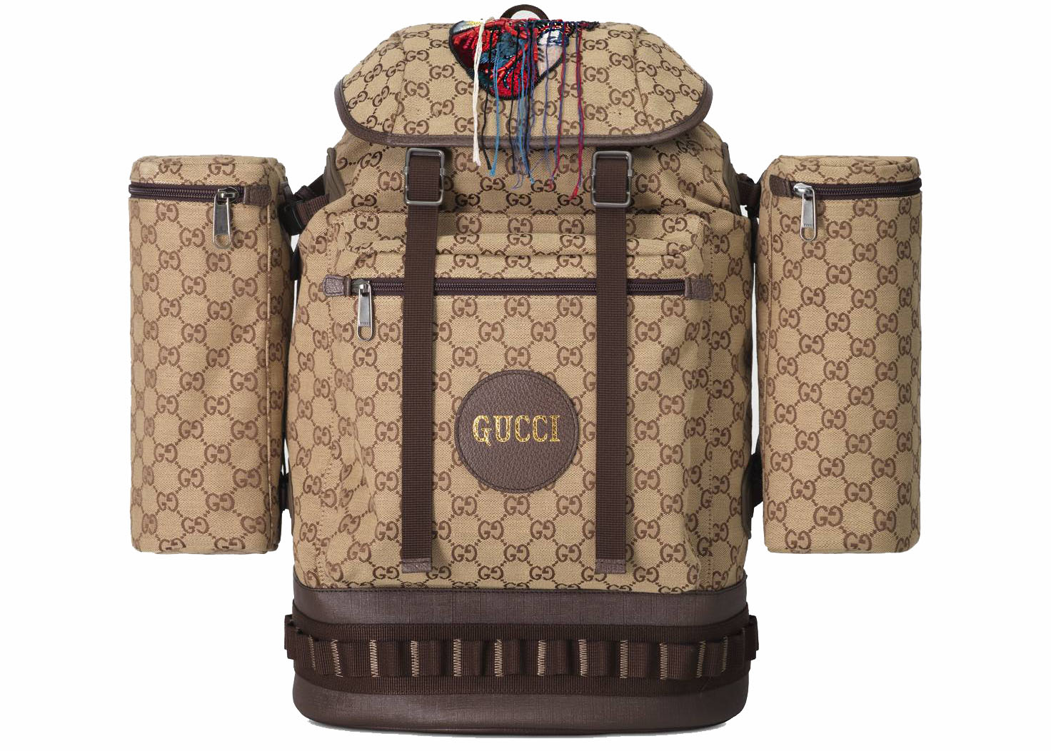 Pre-owned Gucci  Backpack Heart Canvas Large Beige/ebony