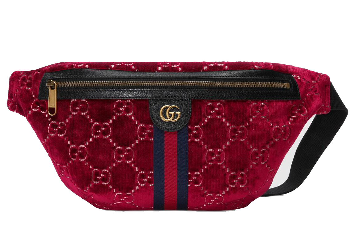 Pre-owned Gucci  Belt Bag Gg Velvet Red