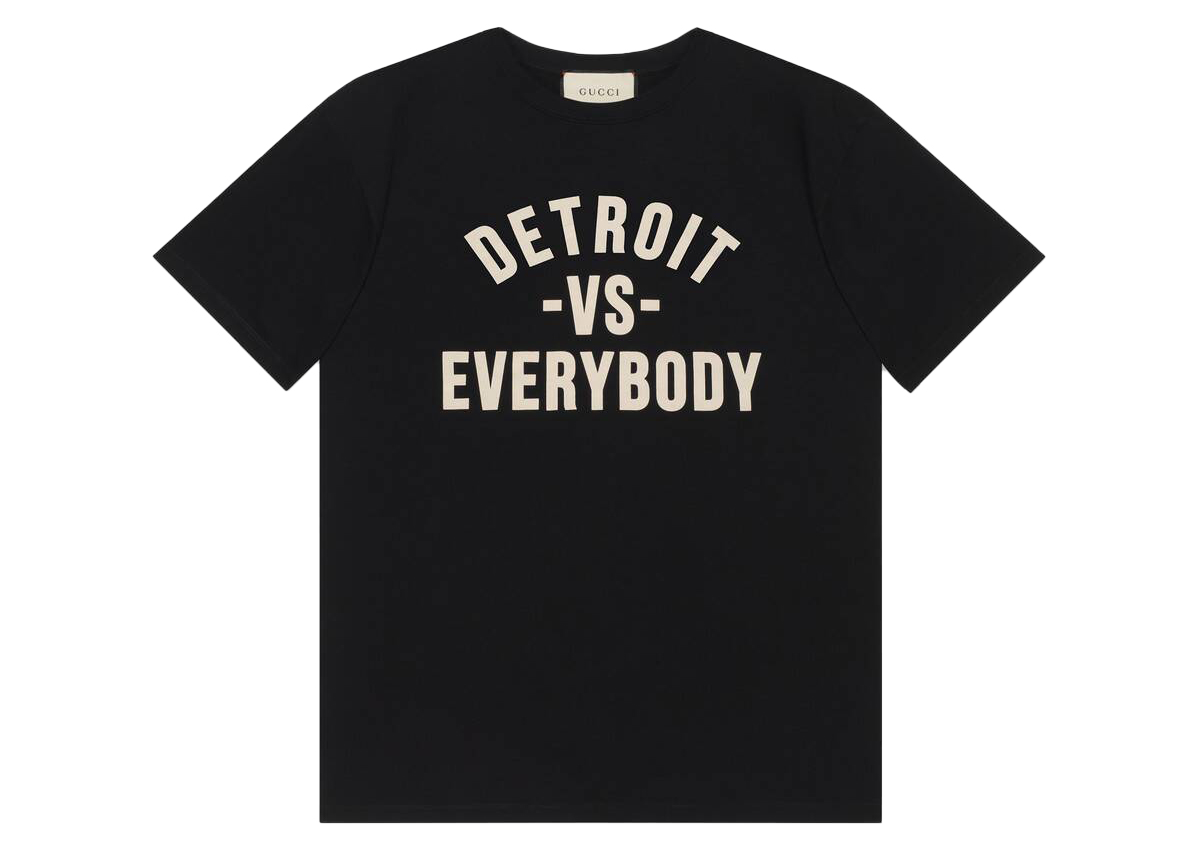 Pre-owned Gucci  Detroit Vs. Everybody T-shirt Black