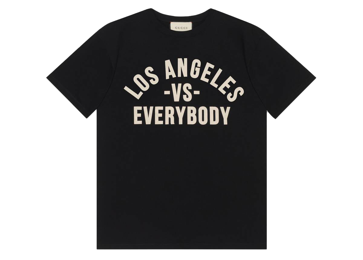 Pre-owned Gucci  Los Angeles Vs. Everybody T-shirt Black