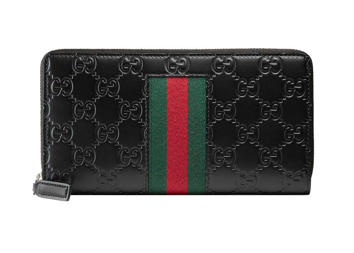 gucci signature web zip around wallet