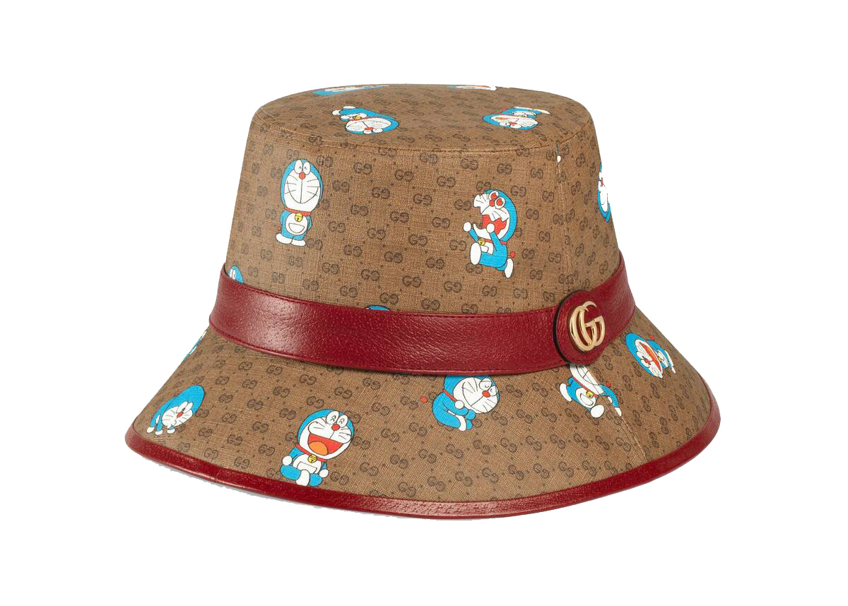 Pre-owned Gucci X Doraemon Bucket Hat Ebony/beige