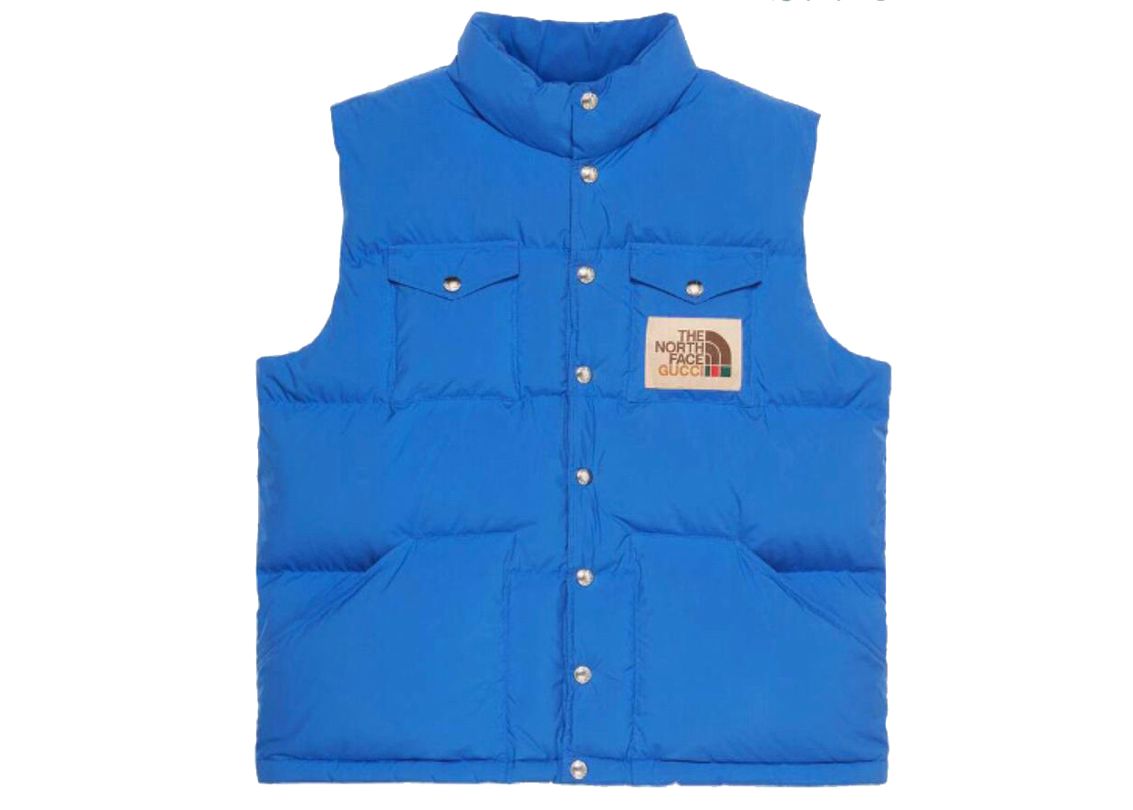 Pre-owned Gucci  X The North Face Down Vest Blue