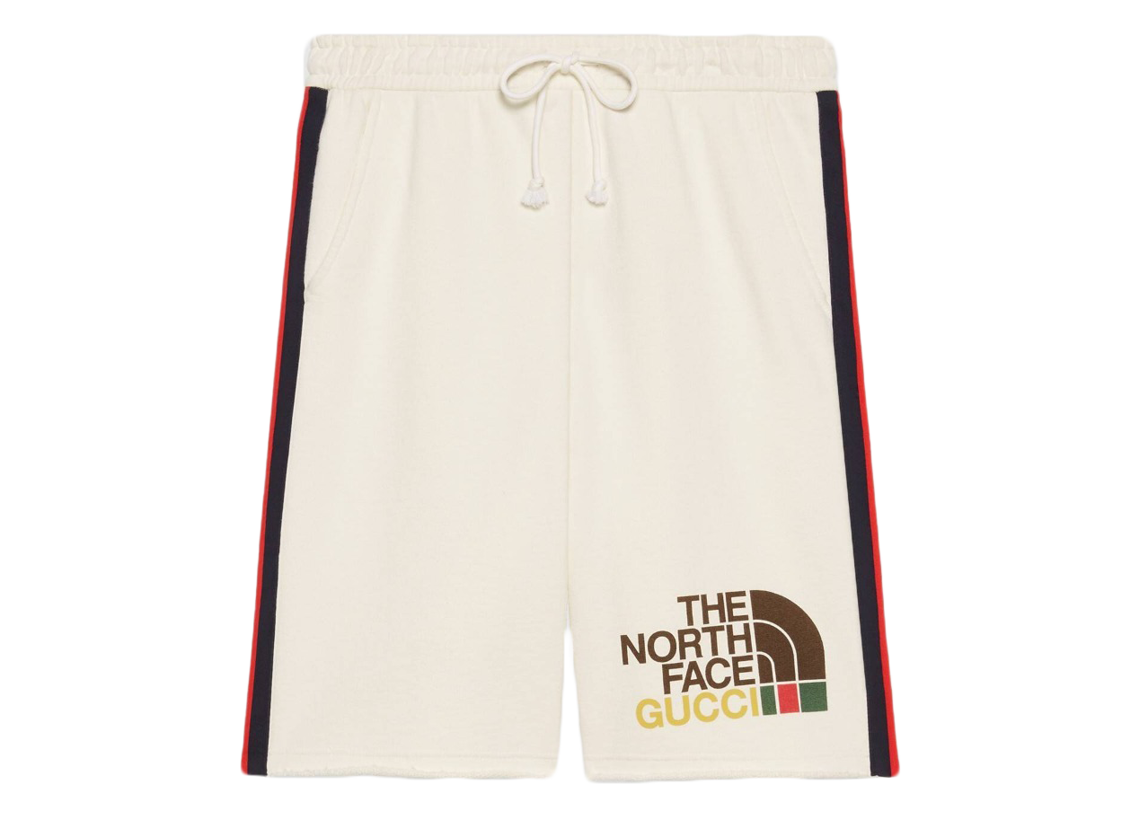 Pre-owned Gucci  X The North Face Web Print Shorts Beige