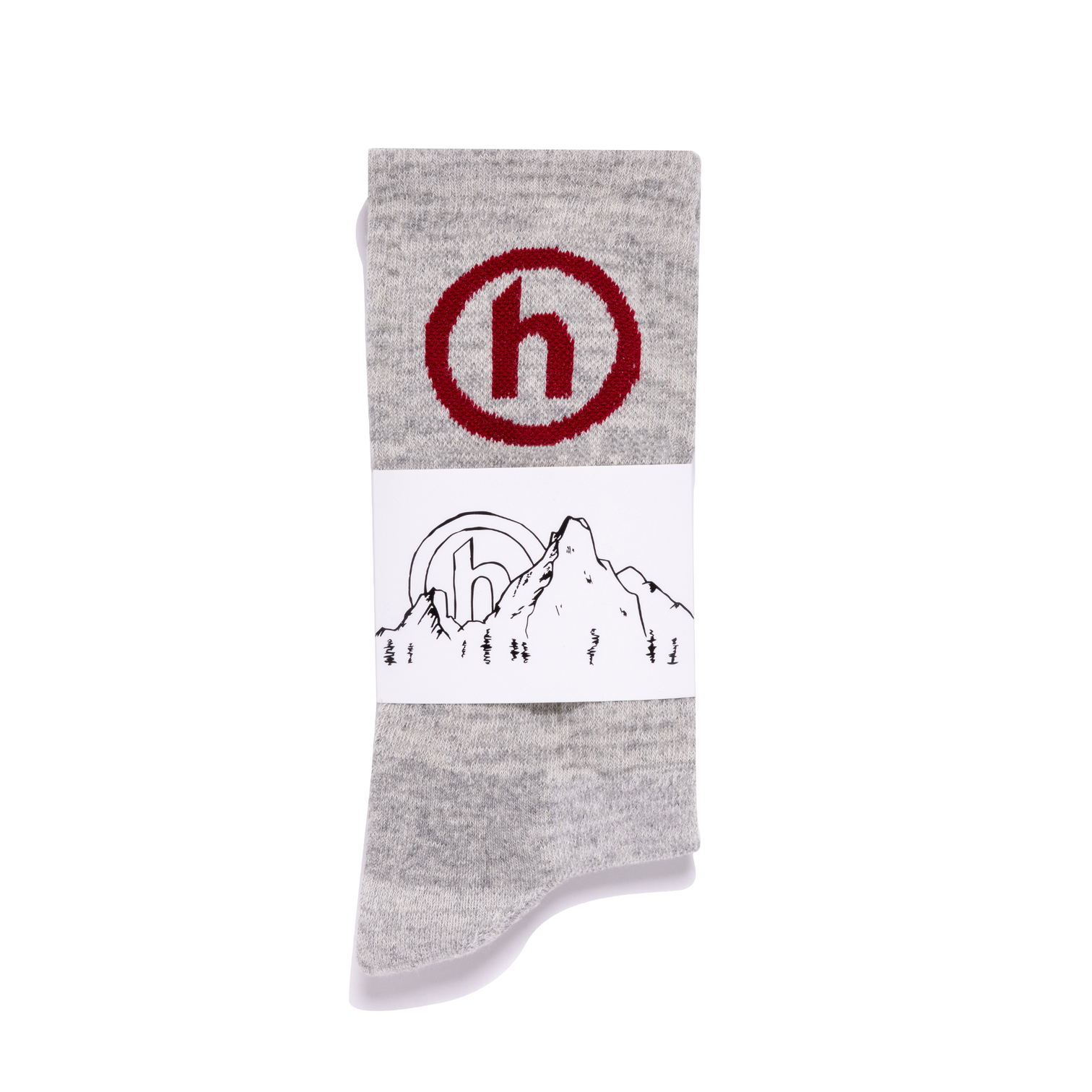 Pre-owned Hidden Ny Crew Socks Grey/red