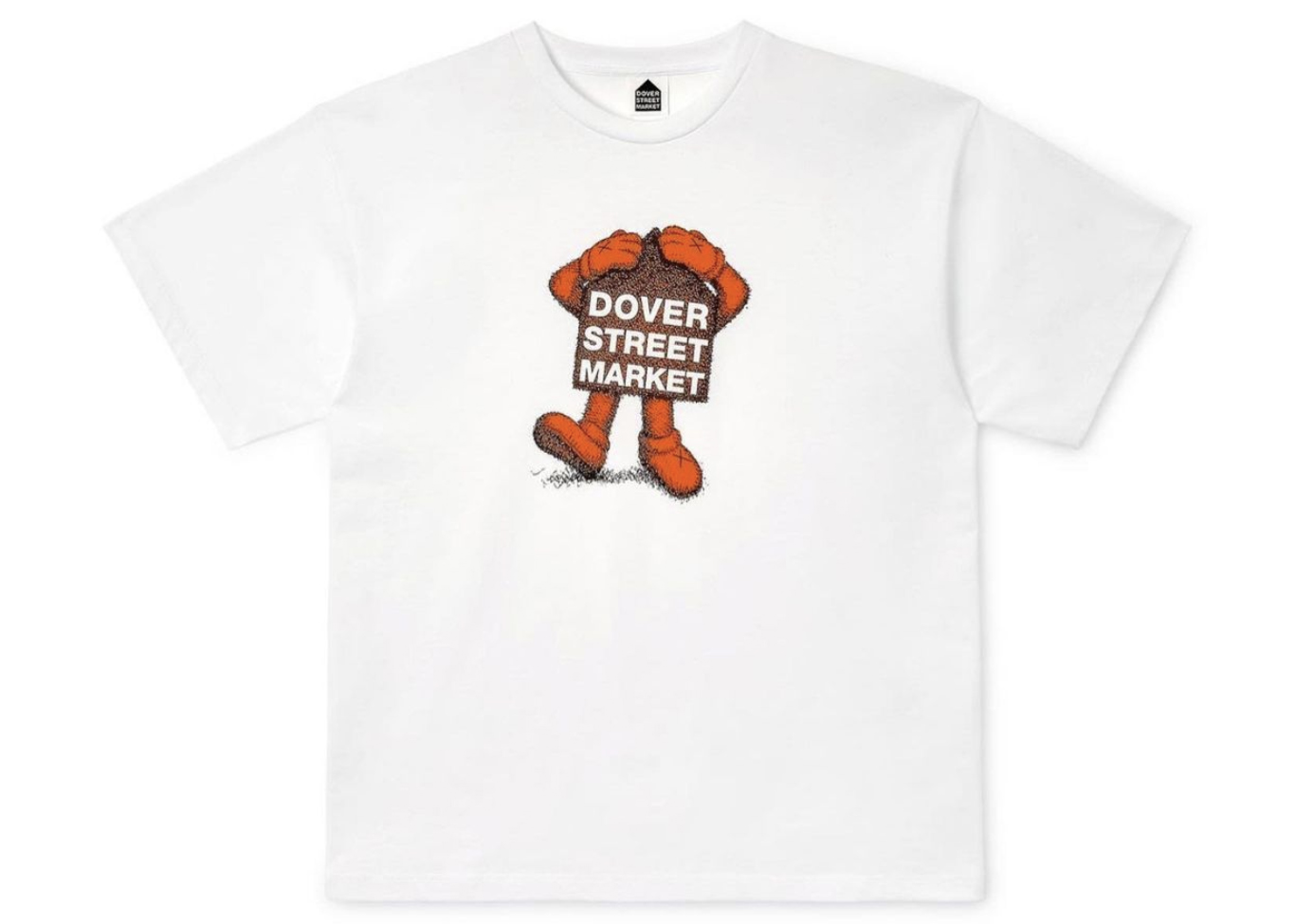 Pre-owned Kaws  X Dover Street Market Fluro Rebellion T-shirt Orange
