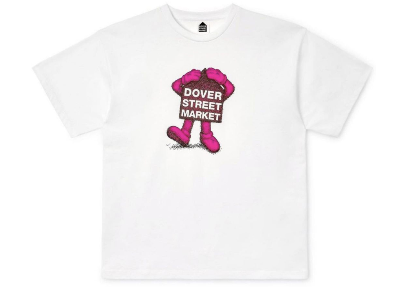 Pre-owned Kaws  X Dover Street Market Fluro Rebellion T-shirt Pink