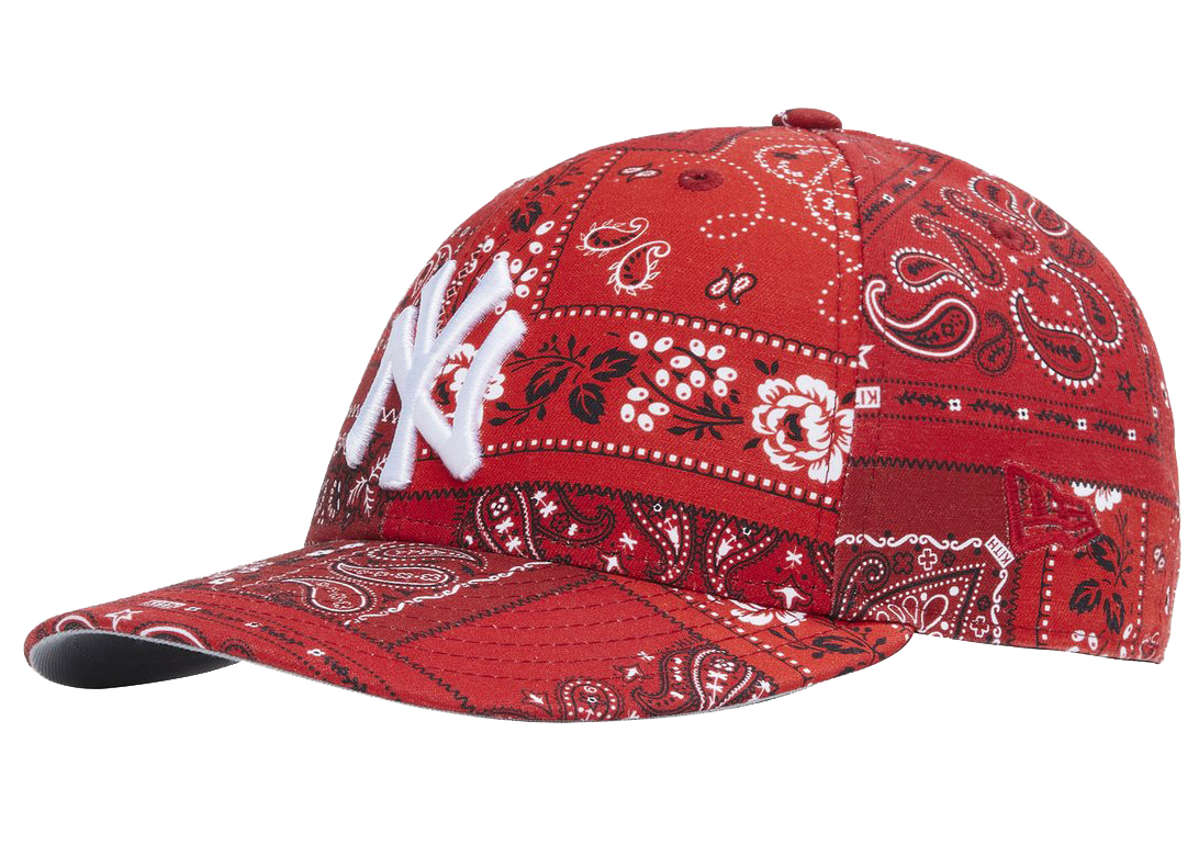 Pre-owned Kith  For New Era Yankees Deconstructed Bandana Low Profile Cap Pyre