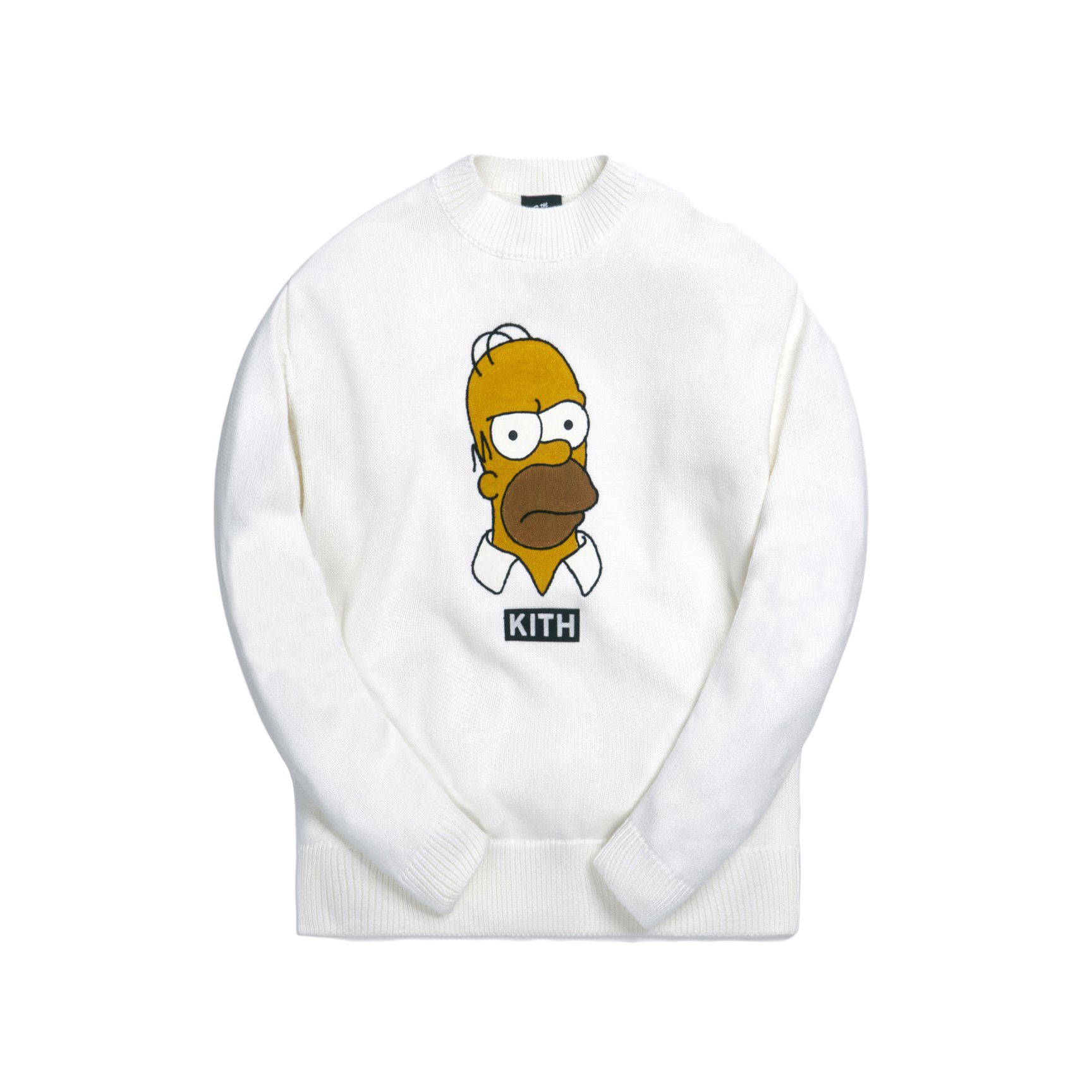 Pre-owned Kith  X The Simpsons Homer Intarsia Sweater White