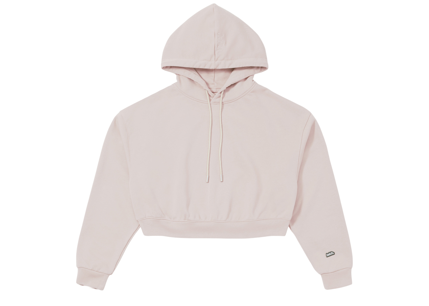 Pre-owned Lakh  Knitted Cropped Hoodie Pale Pink