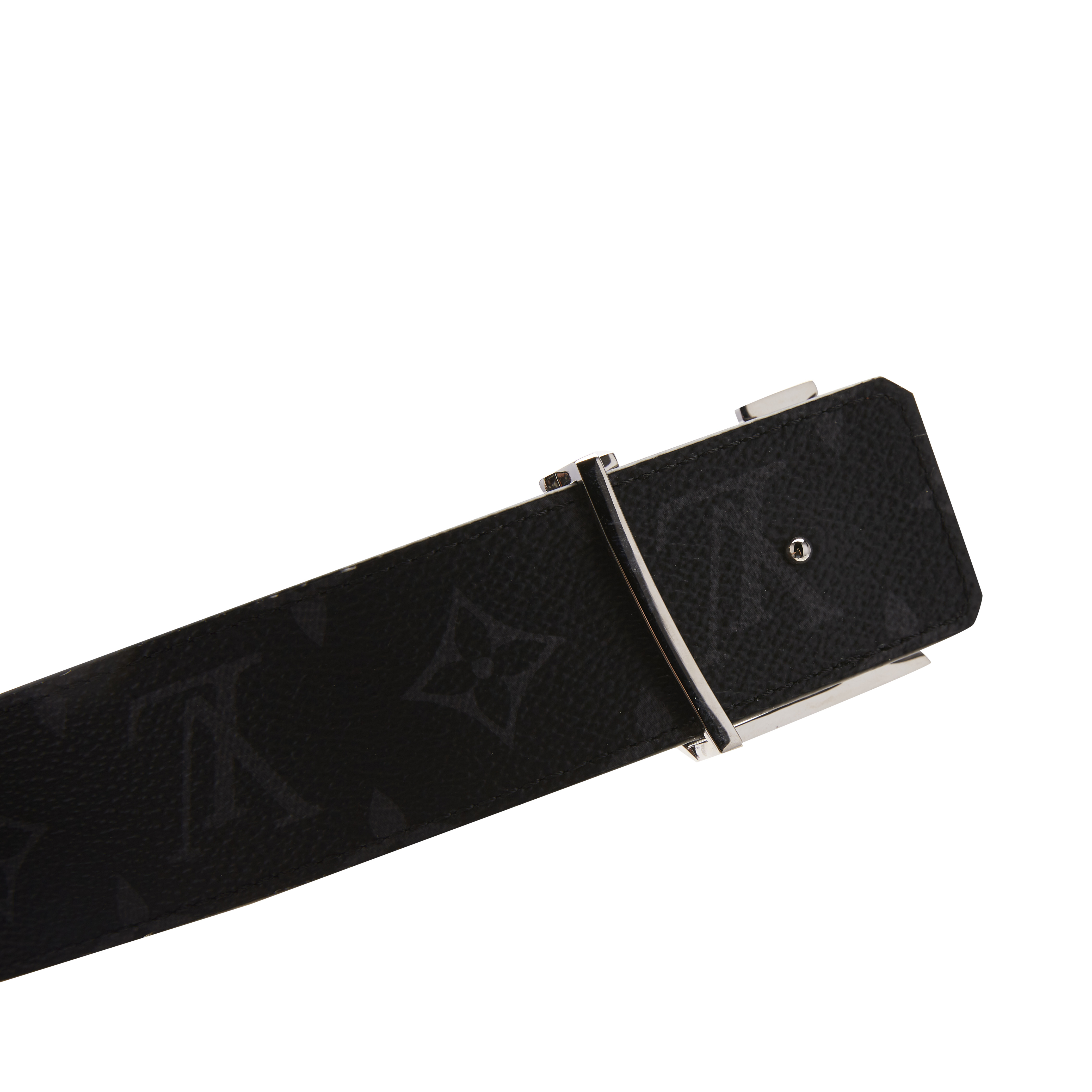 Louis Vuitton LV Initiales Reversible Belt Monogram Eclipse Taiga 40MM  White