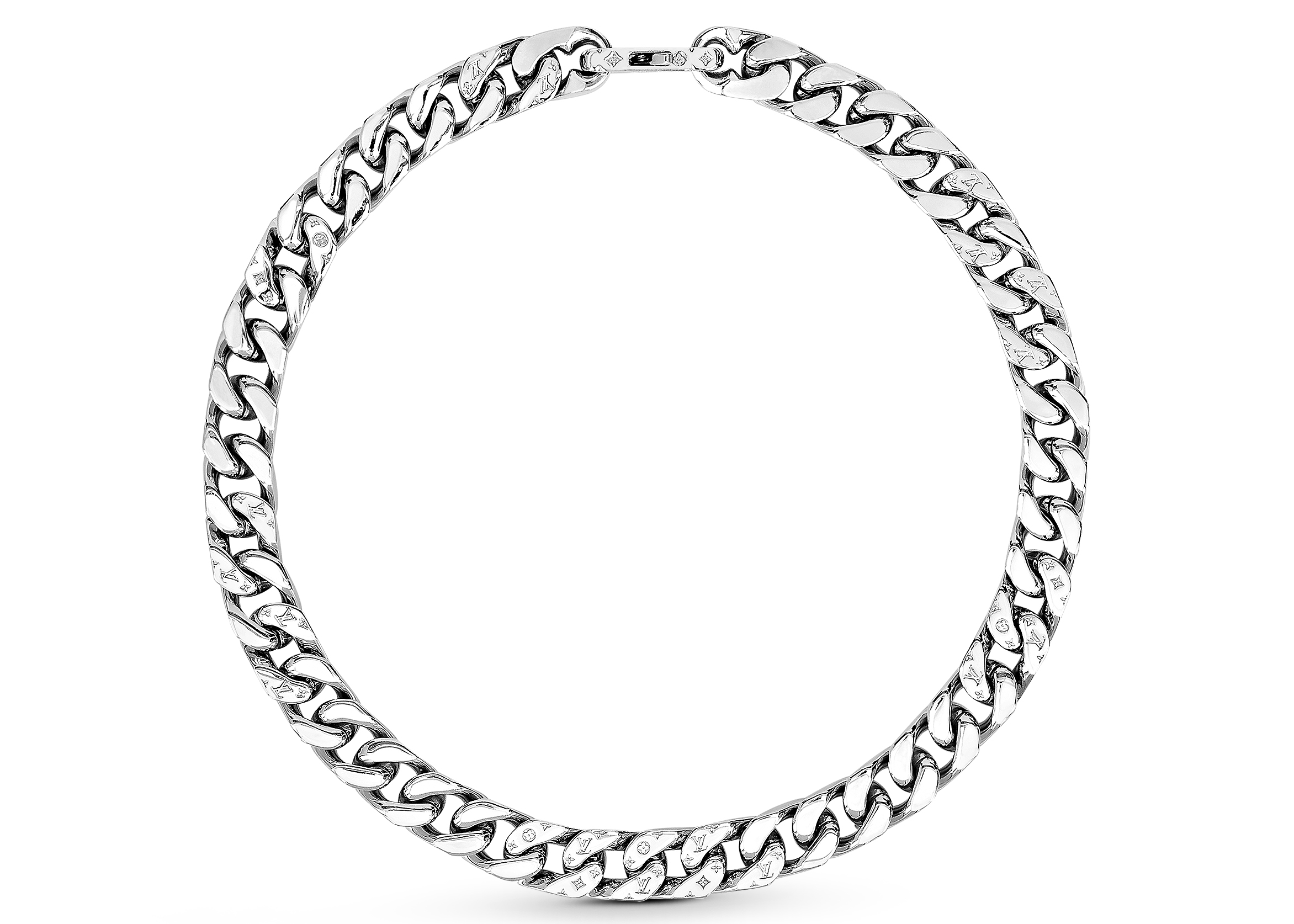 Pre-owned Louis Vuitton  Necklace Chain Links Silver