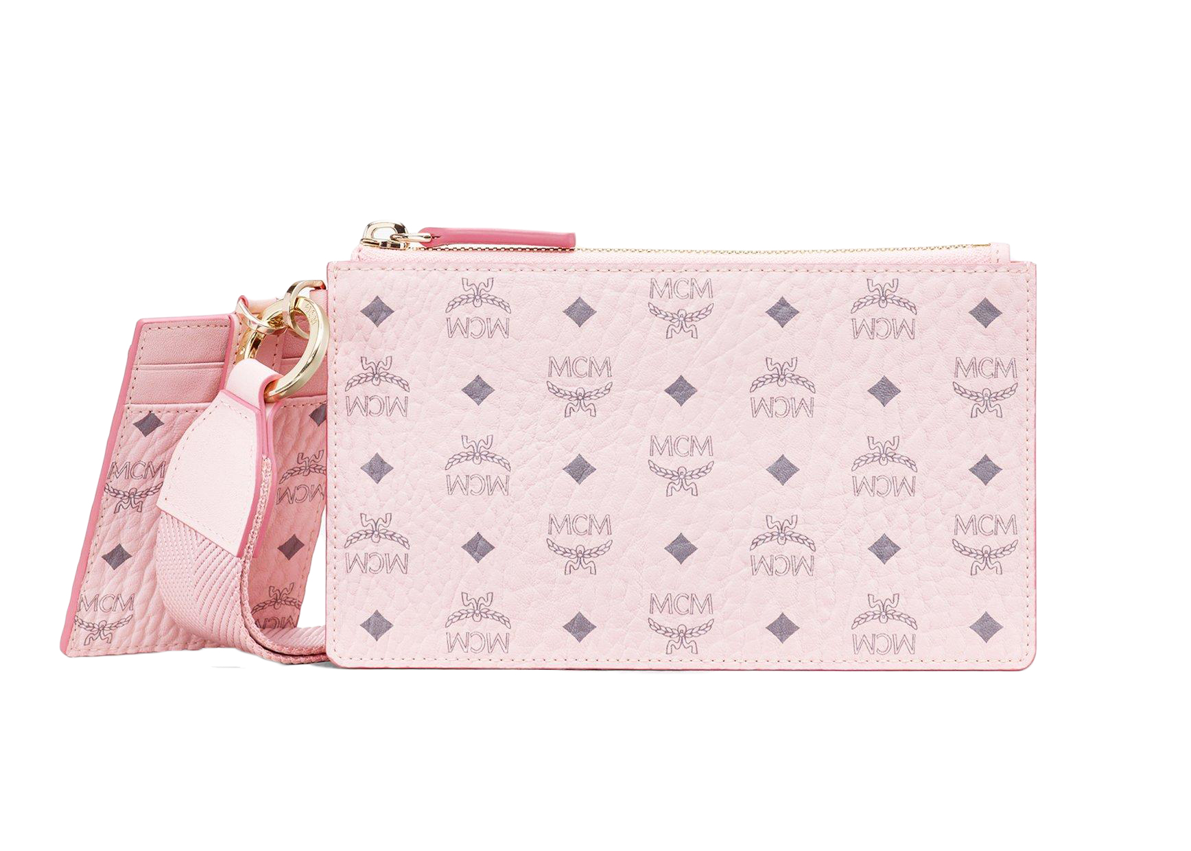 Pre-owned Mcm  Multi-functional Pouch Visetos Powder Pink