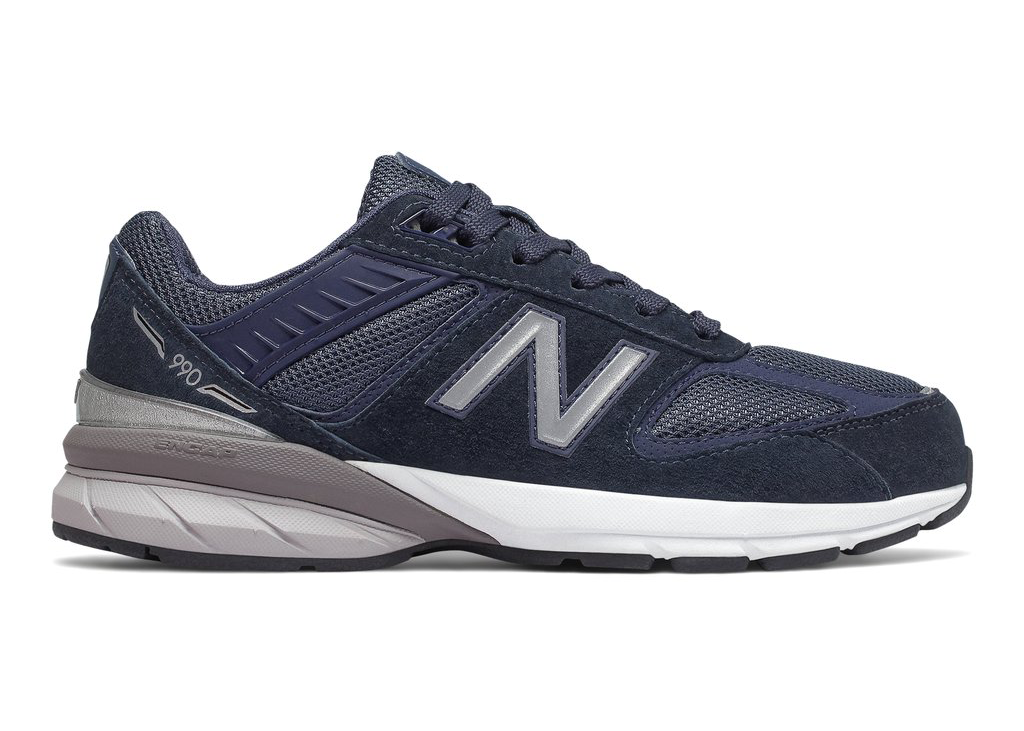 Pre-owned New Balance 990v5 Navy (gs) In Navy/silver-white