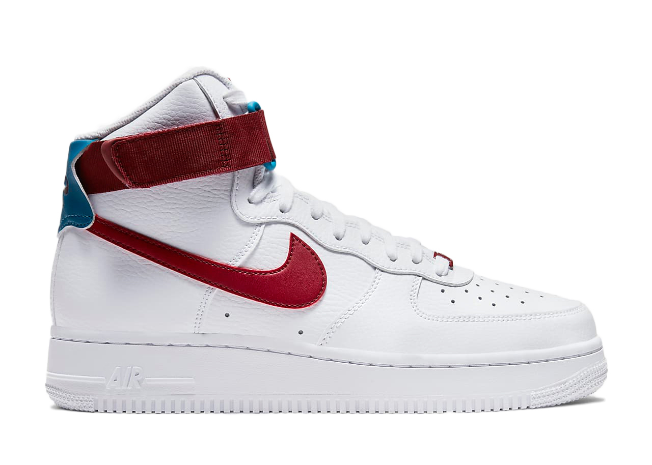 Pre-owned Nike Air Force 1 High Team Red (women's) In White/team Red/green Abyss