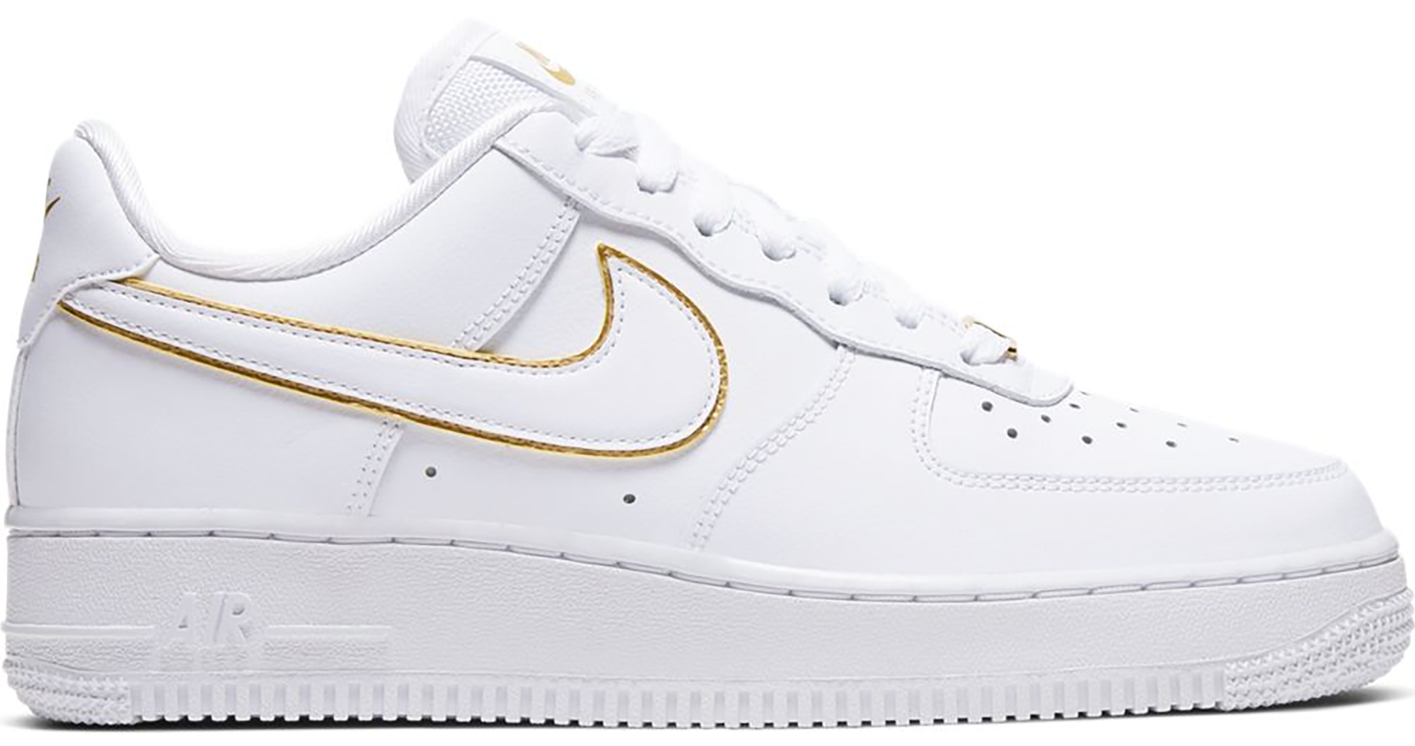 air force ones gold and white