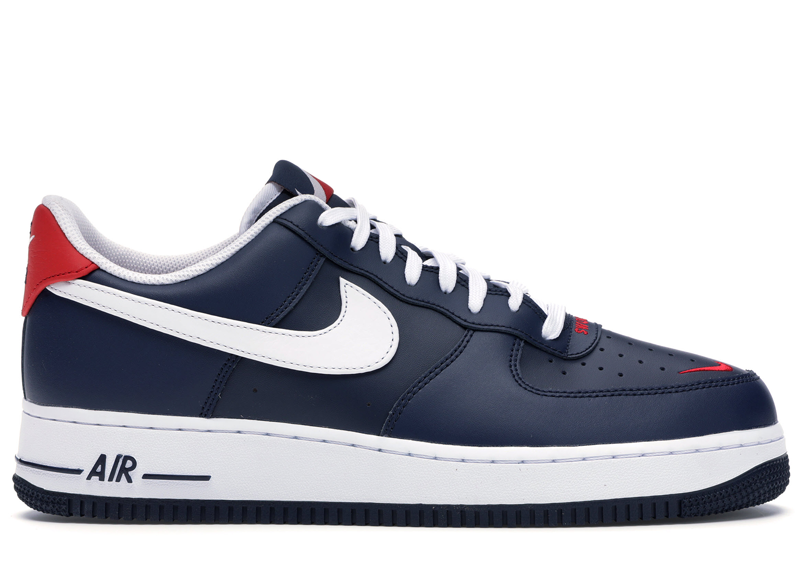 nike air force 1 low red and blue swoosh