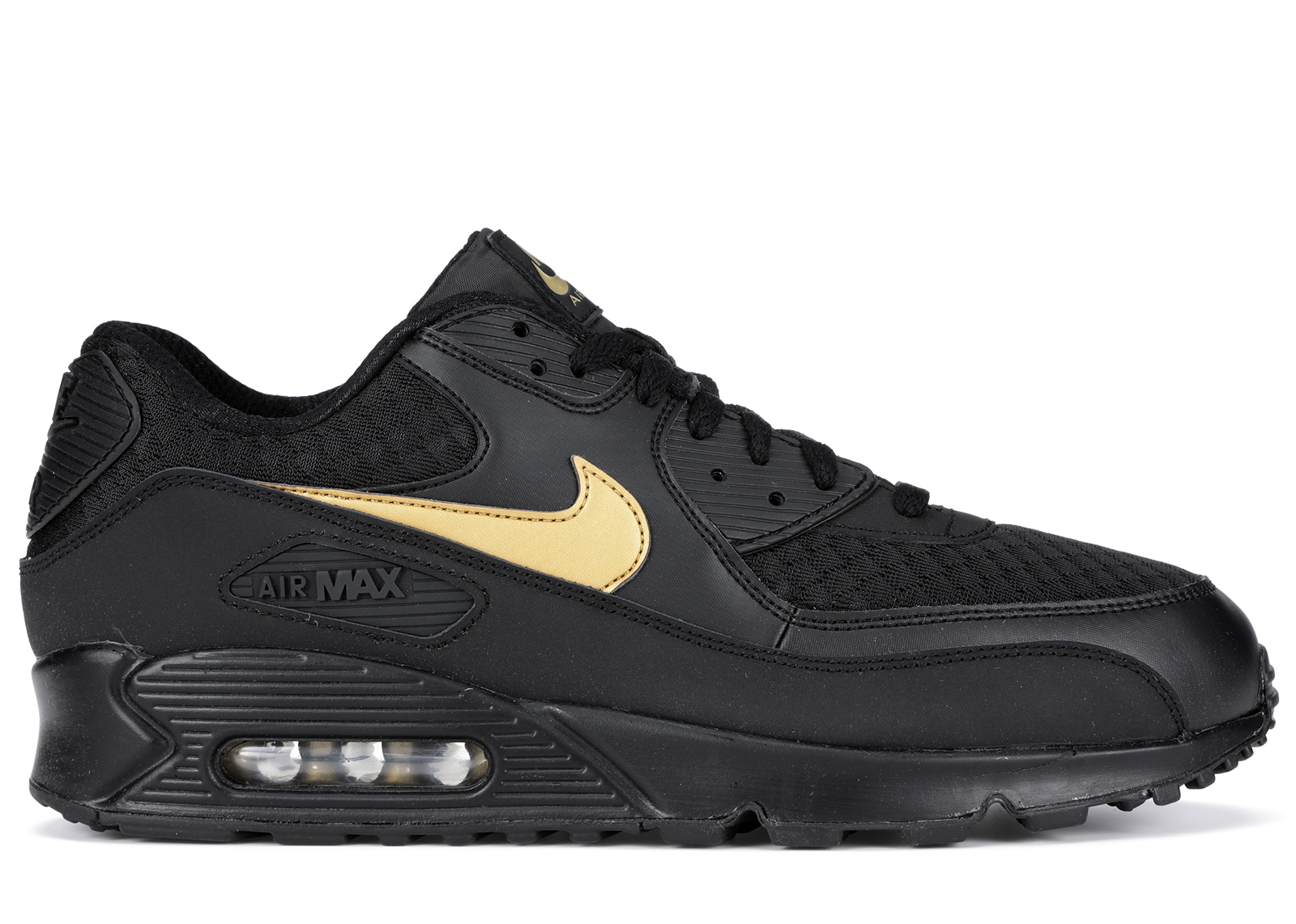 nike air gold and black