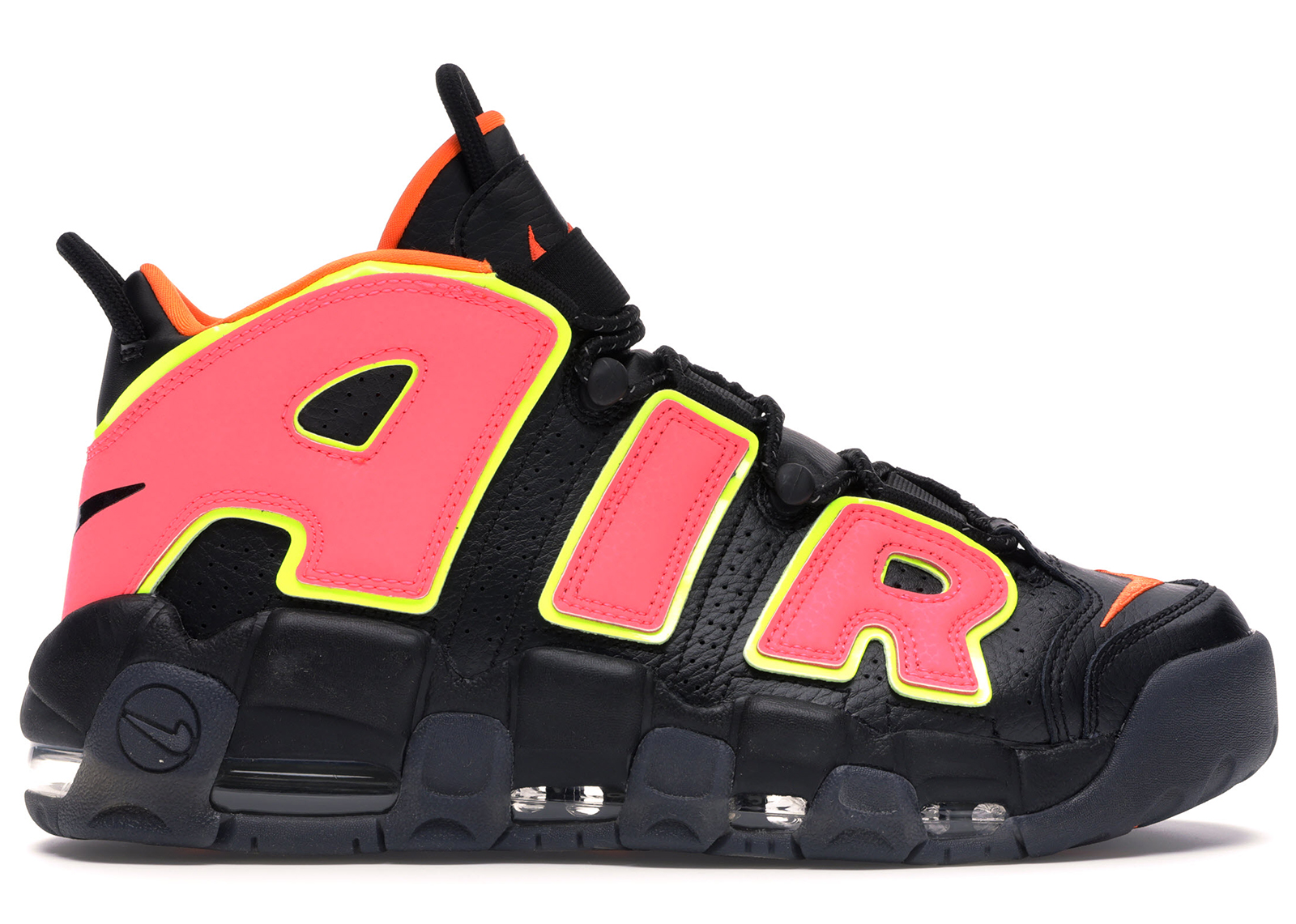 nike air uptempo black and pink