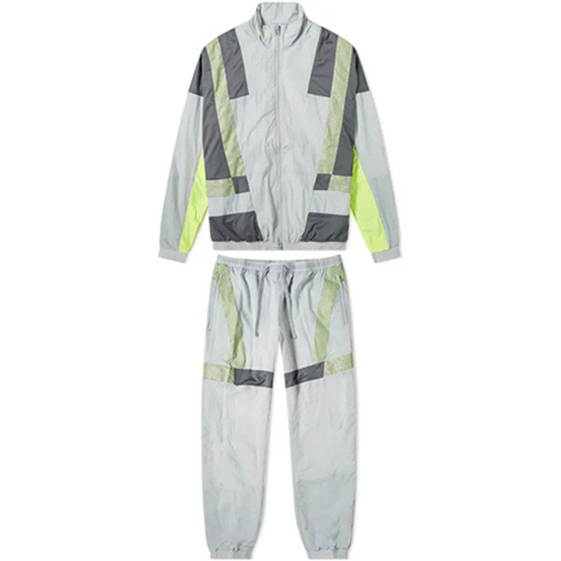 Pre-owned Nike Clot Woven Track Suit Wolf Grey/dark Grey/volt