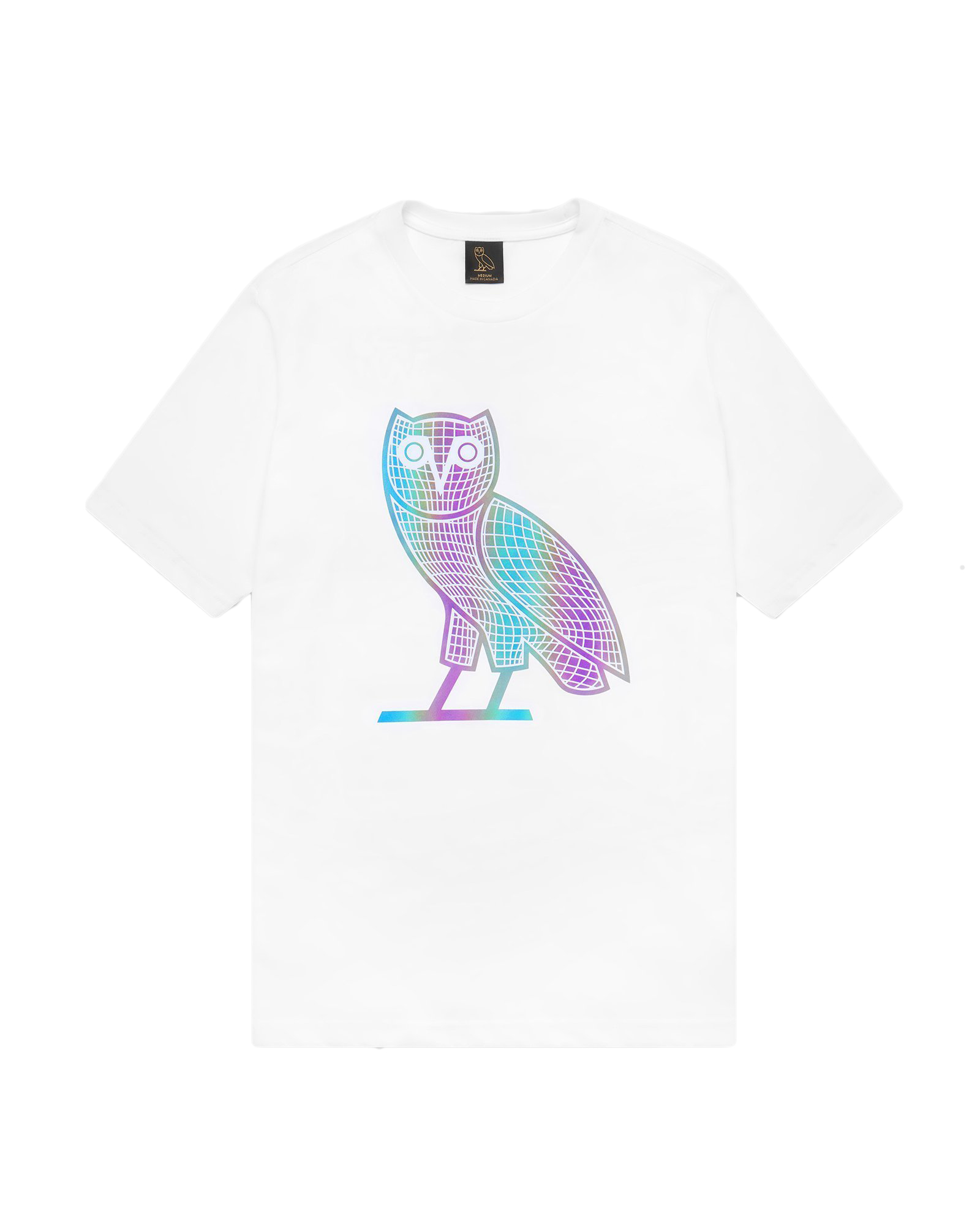 Pre-owned Ovo  Iridescent Grid Owl T-shirt White